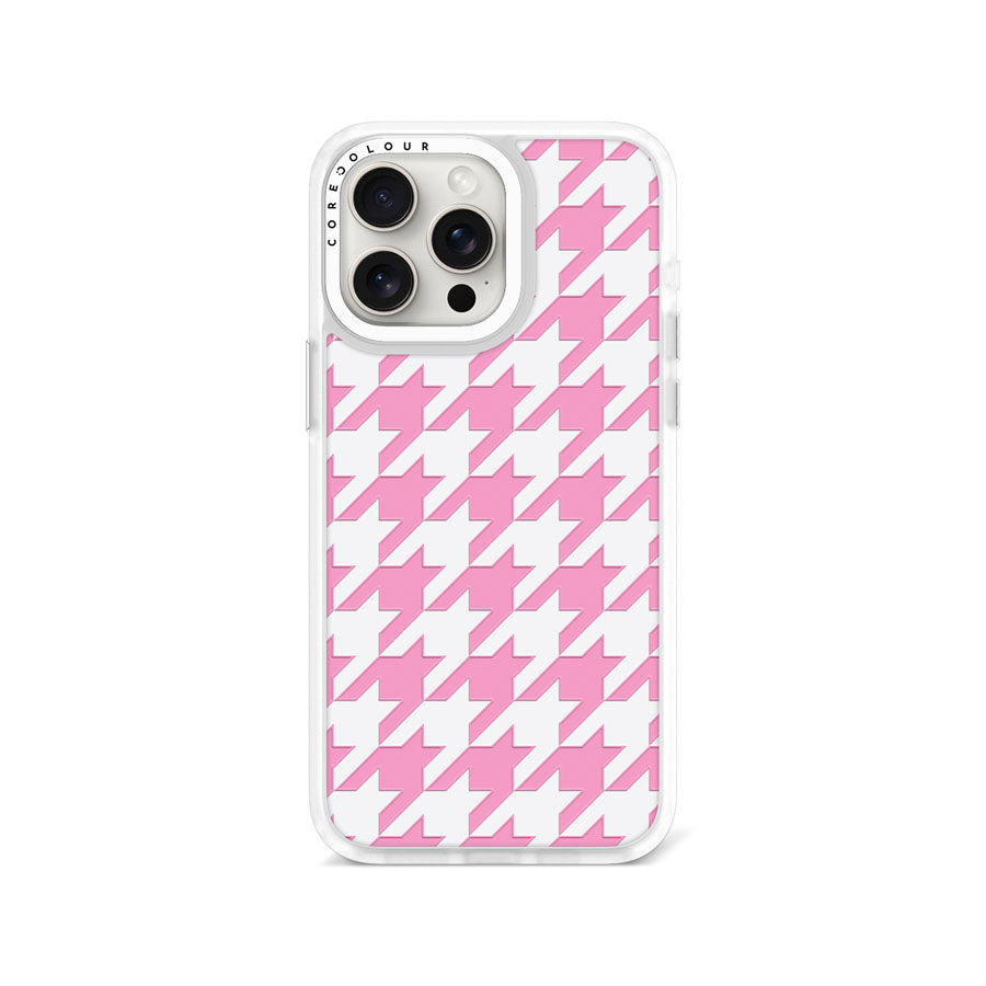 iPhone 15 Pro Max Pink Houndstooth Phone Case Magsafe Compatible - CORECOLOUR AU