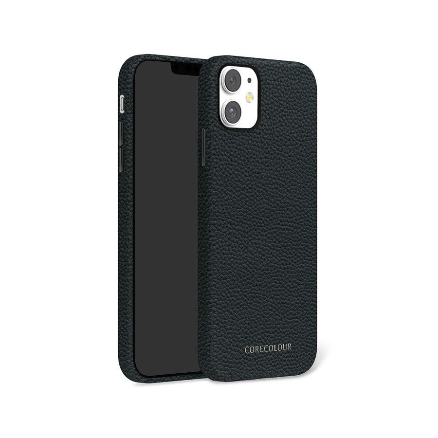 iPhone 11 Black Genuine Leather Phone Case - CORECOLOUR AU