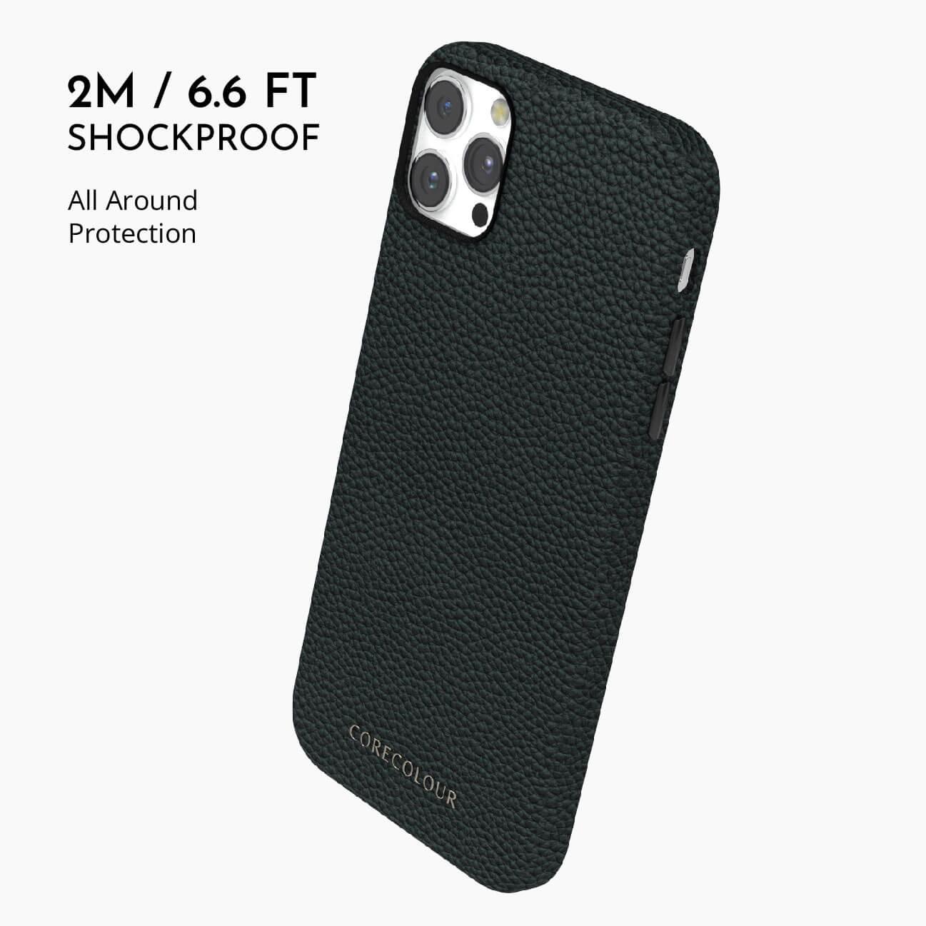 iPhone 11 Black Genuine Leather Phone Case - CORECOLOUR AU