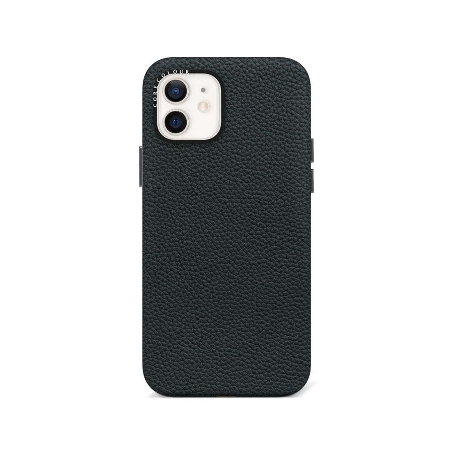iPhone 12 Black Genuine Leather Phone Case - CORECOLOUR AU