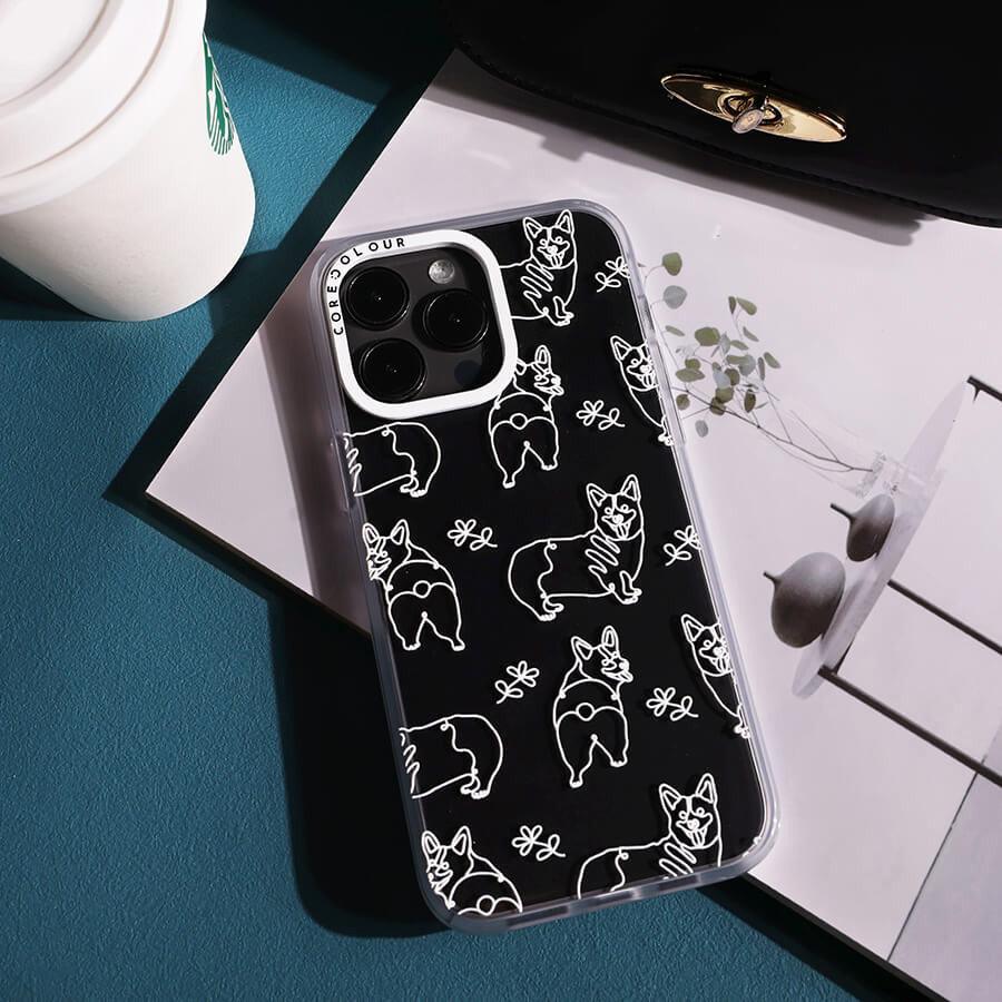 iPhone 12 Corgi Minimal Line Phone Case - CORECOLOUR AU