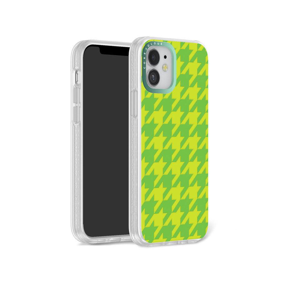 iPhone 12 Green Houndstooth Phone Case - CORECOLOUR AU