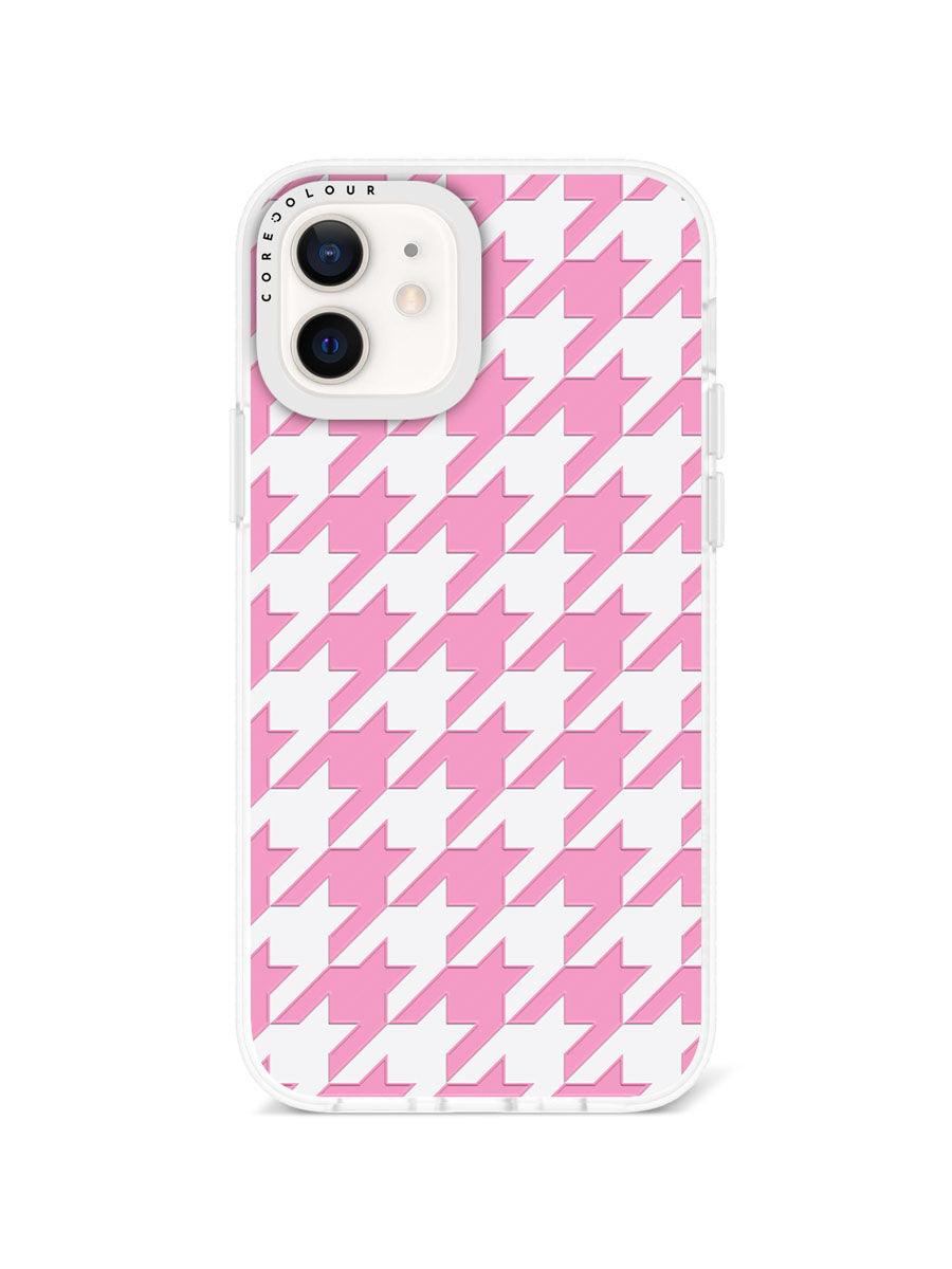 iPhone 12 Pink Houndstooth Phone Case - CORECOLOUR AU