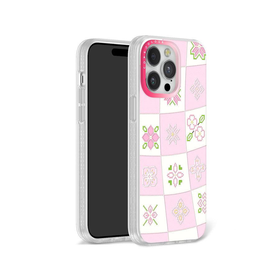 iPhone 12 Pro Max Cherry Blossom Checker Phone Case MagSafe Compatible - CORECOLOUR AU