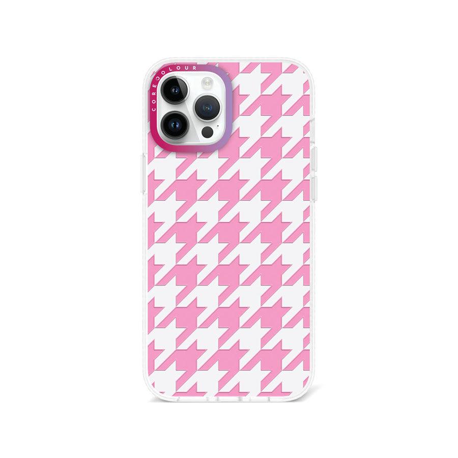 iPhone 12 Pro Max Pink Houndstooth Phone Case - CORECOLOUR AU