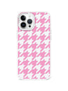 iPhone 12 Pro Max Pink Houndstooth Phone Case - CORECOLOUR AU