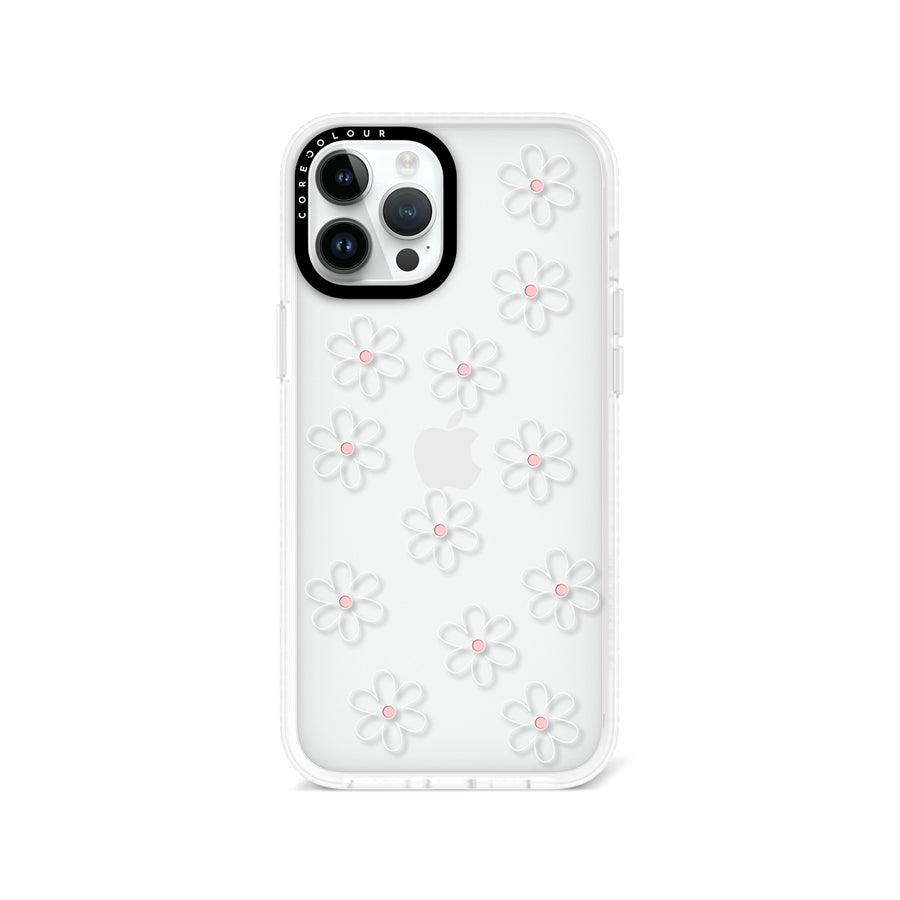 iPhone 12 Pro Max White Flower Minimal Line Phone Case - CORECOLOUR AU