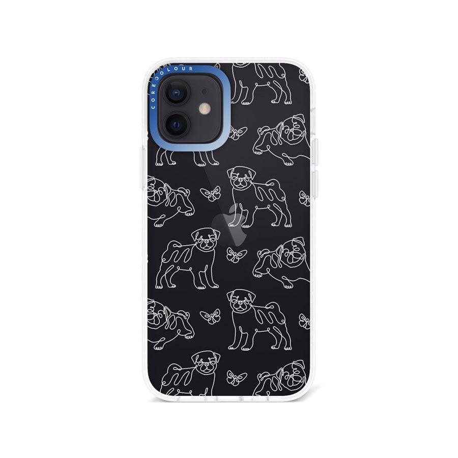 iPhone 12 Pug Minimal Line Phone Case - CORECOLOUR AU