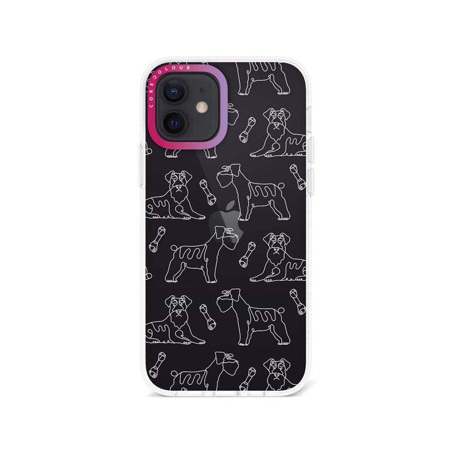 iPhone 12 Schnauzer Minimal Line Phone Case - CORECOLOUR AU