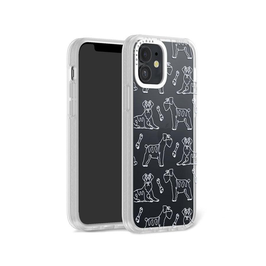 iPhone 12 Schnauzer Minimal Line Phone Case - CORECOLOUR AU