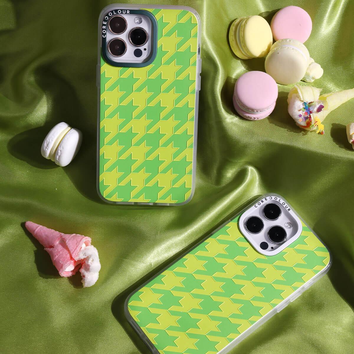 iPhone 13 Green Houndstooth Phone Case - CORECOLOUR AU