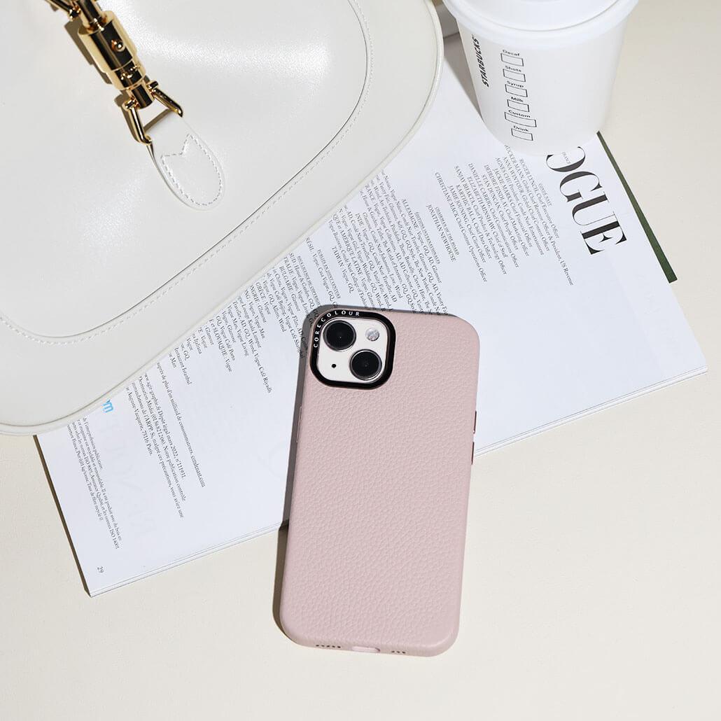 iPhone 13 Pink Genuine Leather Phone Case - CORECOLOUR AU