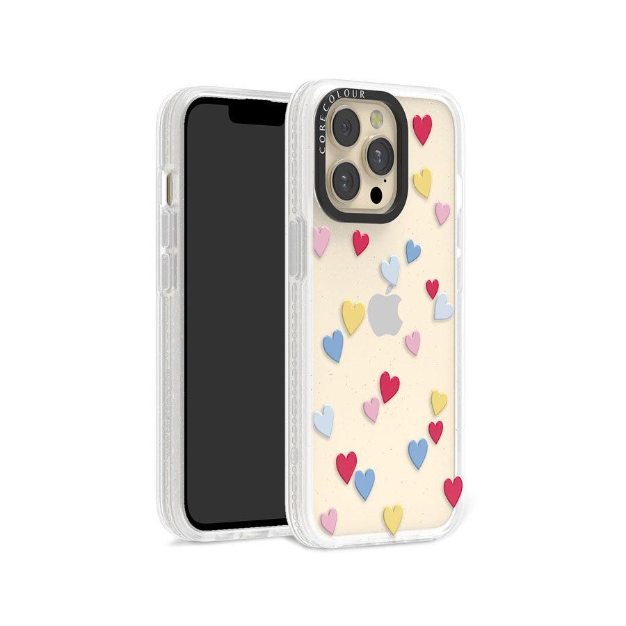 iPhone 13 Pro Flying Hearts Glitter Phone Case - CORECOLOUR AU