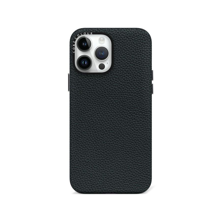 iPhone 13 Pro Max Black Genuine Leather Phone Case - CORECOLOUR AU