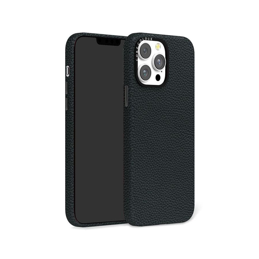 iPhone 13 Pro Max Black Genuine Leather Phone Case - CORECOLOUR AU