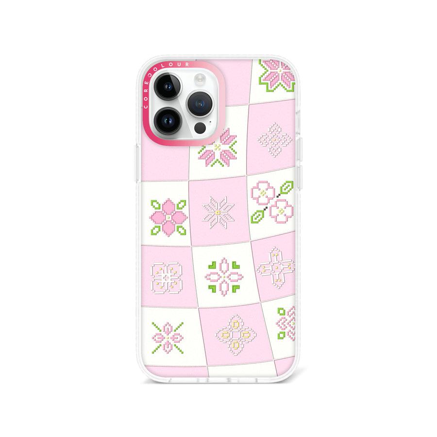 iPhone 13 Pro Max Cherry Blossom Checker Phone Case - CORECOLOUR AU