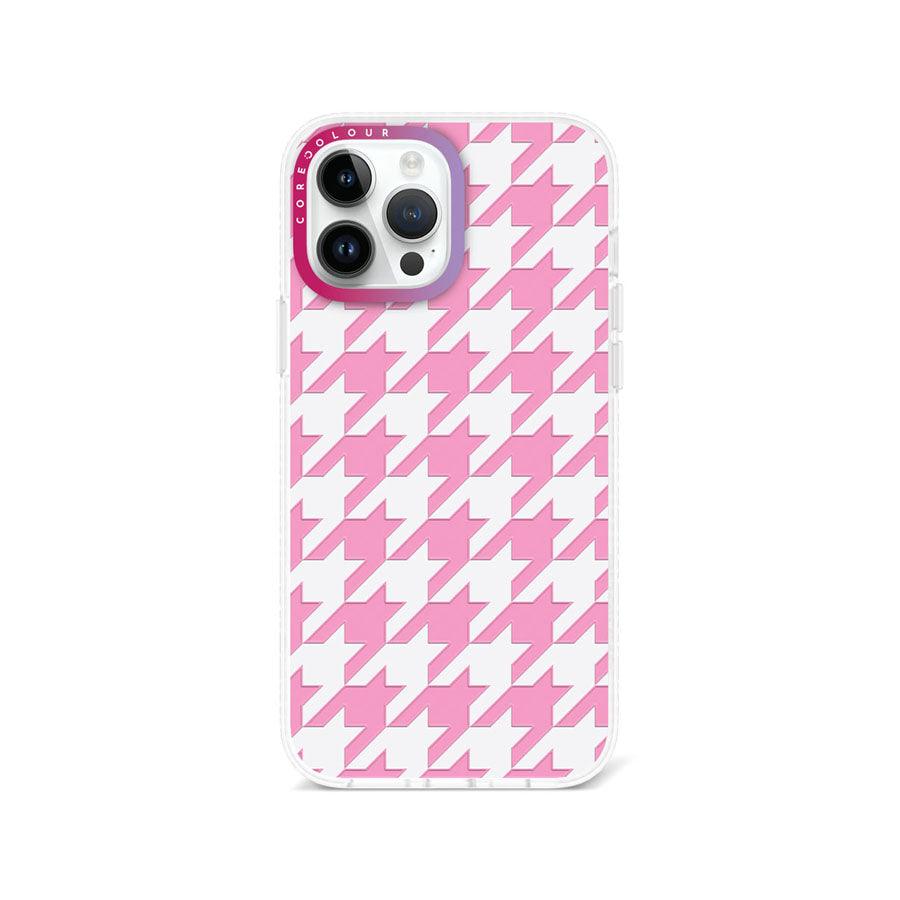 iPhone 13 Pro Max Pink Houndstooth Phone Case - CORECOLOUR AU