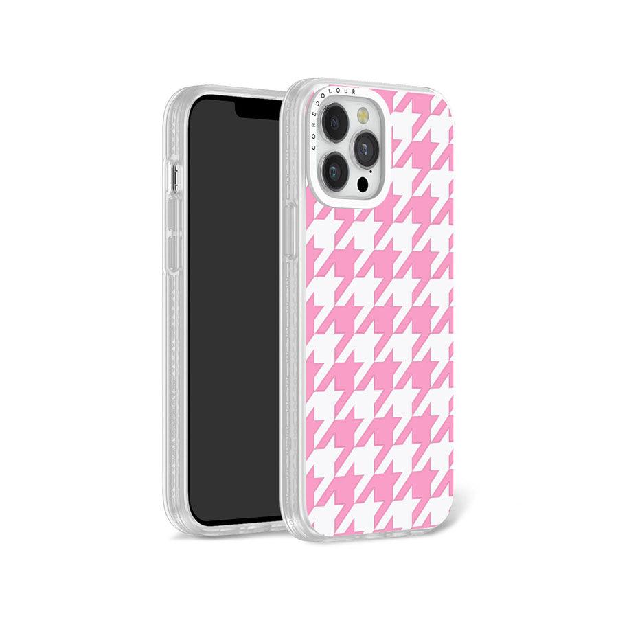 iPhone 13 Pro Max Pink Houndstooth Phone Case - CORECOLOUR AU