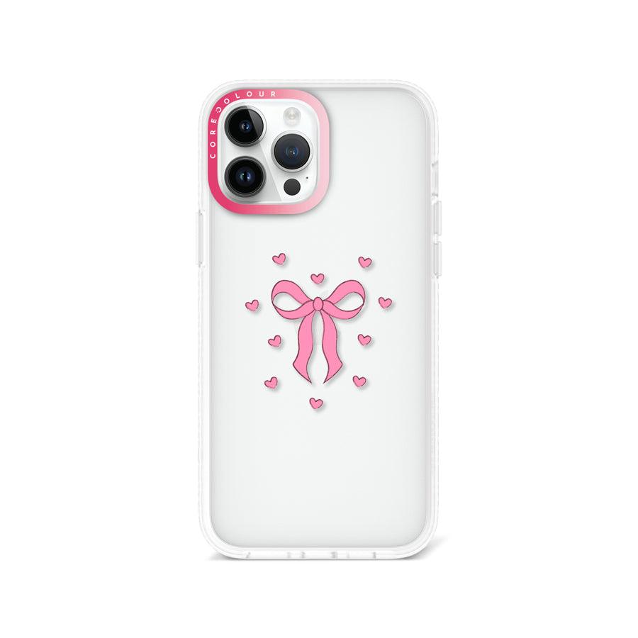 iPhone 13 Pro Max Pink Ribbon Heart Phone Case - CORECOLOUR AU