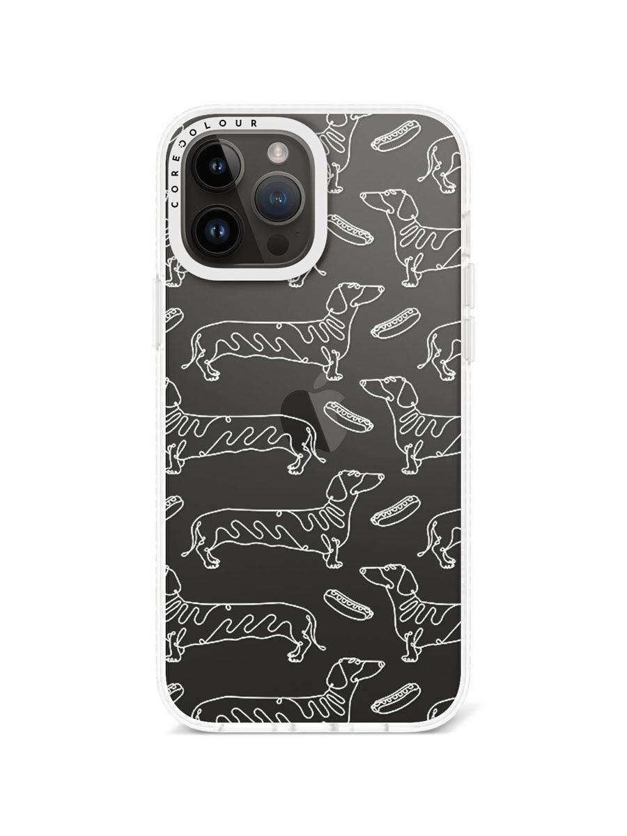 iPhone 13 Pro Max Sausage Dog Minimal Line Phone Case - CORECOLOUR AU