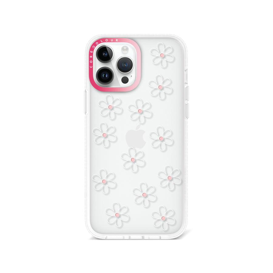 iPhone 13 Pro Max White Flower Minimal Line Phone Case - CORECOLOUR AU