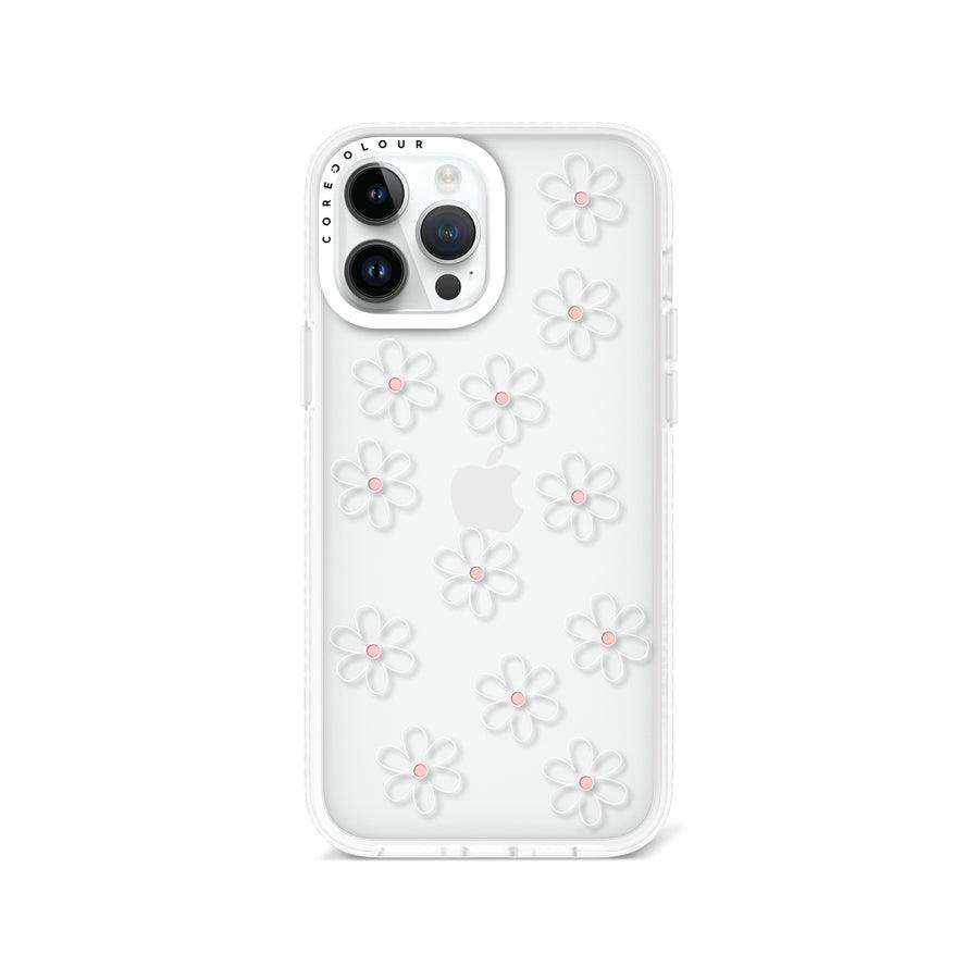 iPhone 13 Pro Max White Flower Minimal Line Phone Case - CORECOLOUR AU