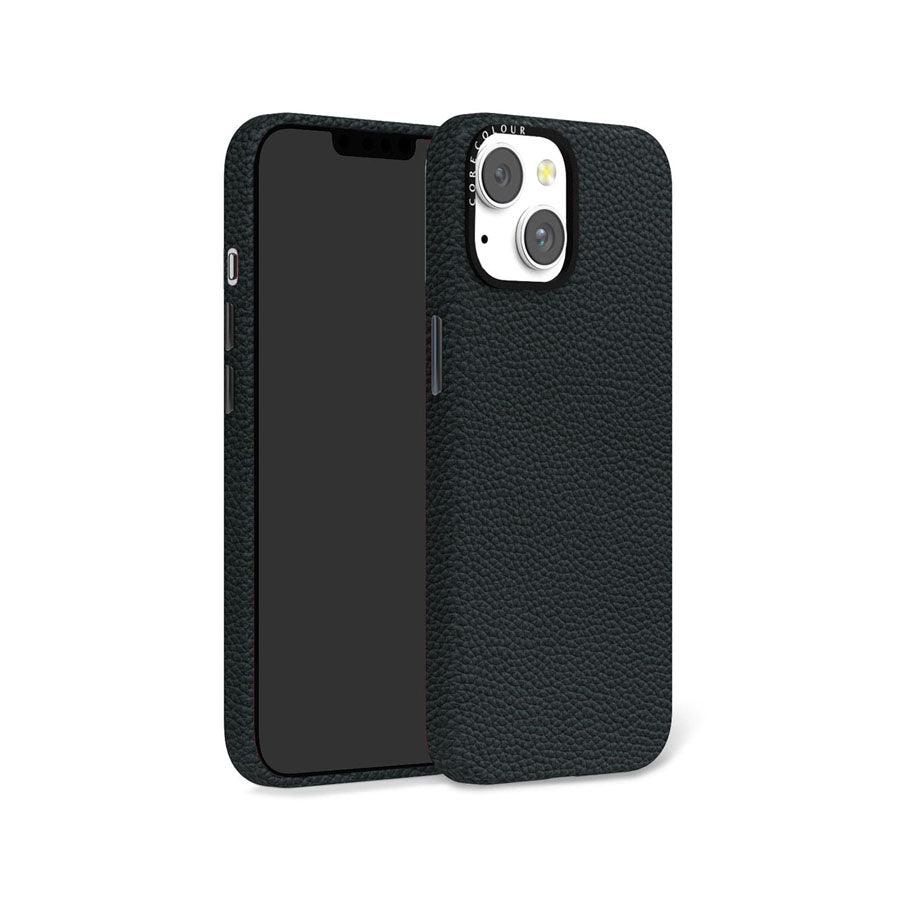 iPhone 14 Black Genuine Leather Phone Case - CORECOLOUR AU