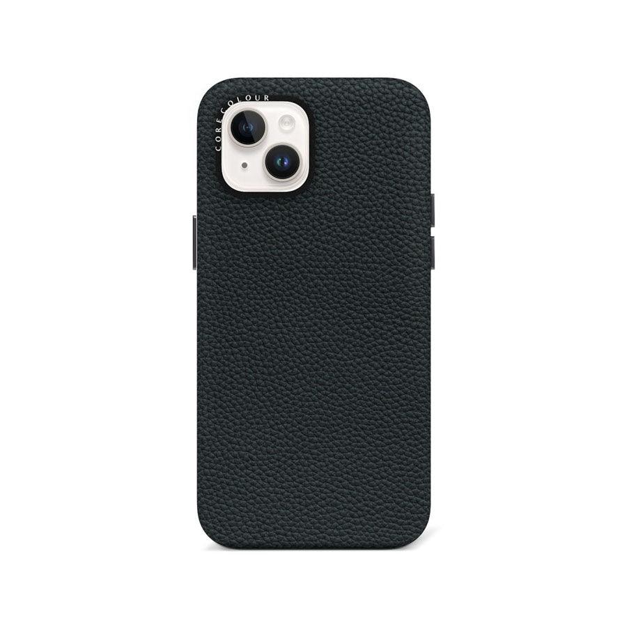 iPhone 14 Plus Black Genuine Leather Phone Case - CORECOLOUR AU