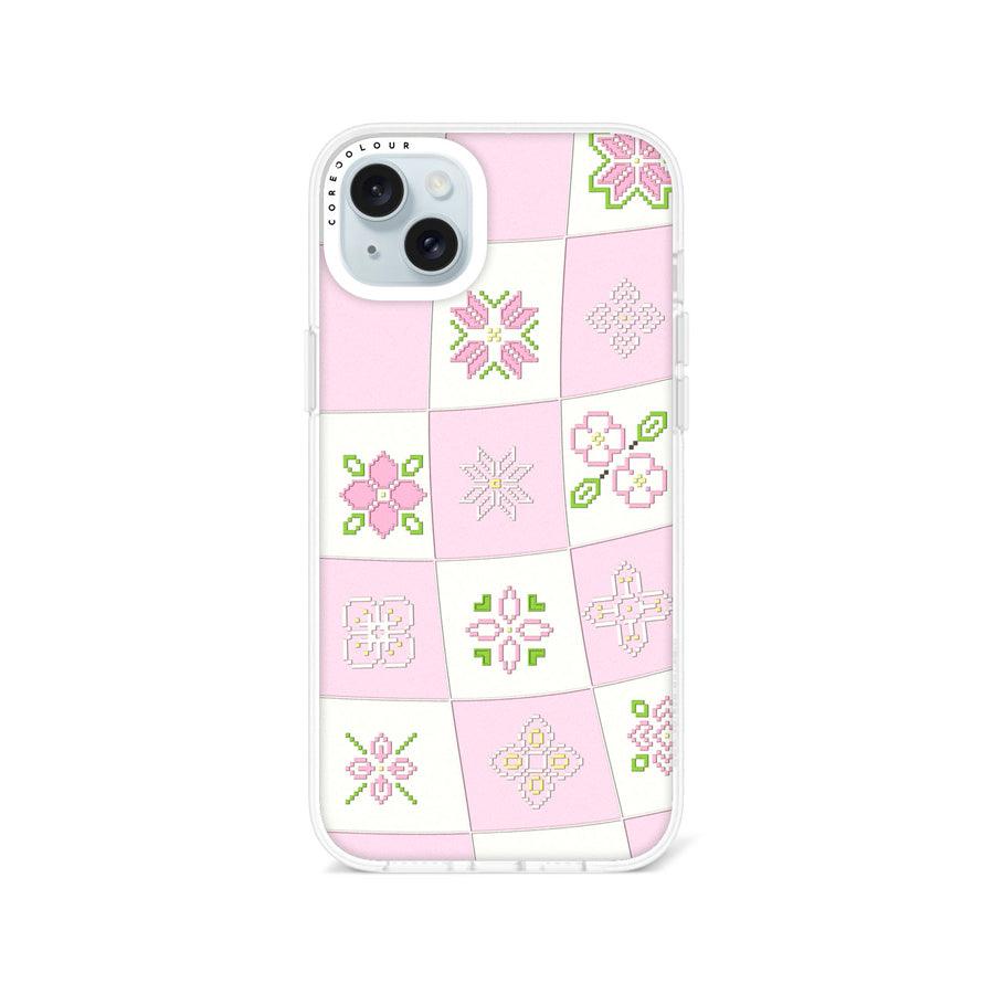 iPhone 14 Plus Cherry Blossom Checker Phone Case MagSafe Compatible - CORECOLOUR AU