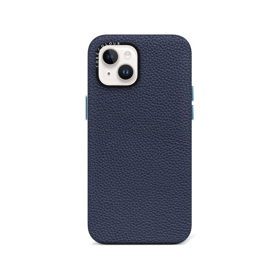 iPhone 14 Plus Navy Genuine Leather Phone Case - CORECOLOUR AU