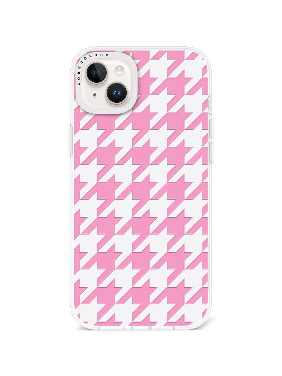 iPhone 14 Plus Pink Houndstooth Phone Case - CORECOLOUR AU