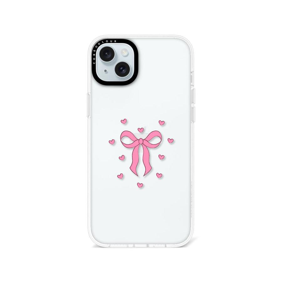 iPhone 14 Plus Pink Ribbon Heart Phone Case - CORECOLOUR AU