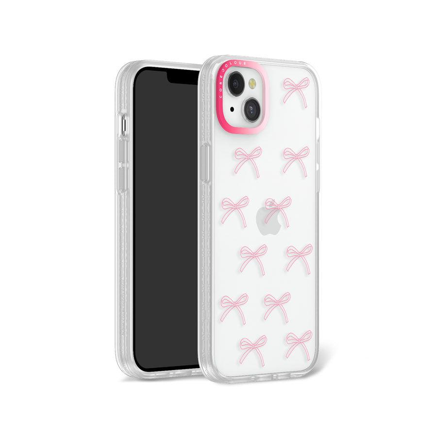 iPhone 14 Plus Pink Ribbon Minimal Line Phone Case - CORECOLOUR AU