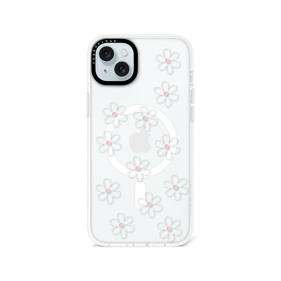 iPhone 14 Plus White Flower Minimal Line Phone Case MagSafe Compatible - CORECOLOUR AU