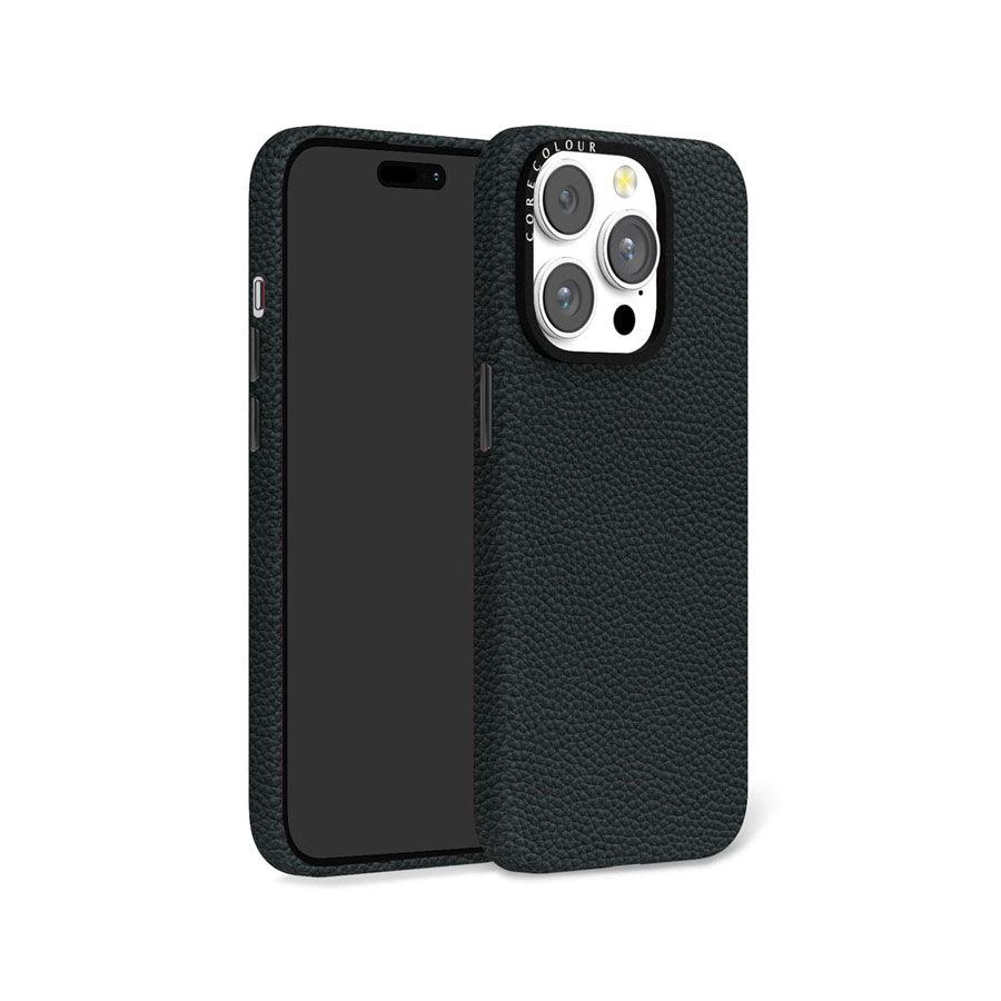 iPhone 14 Pro Black Genuine Leather Phone Case - CORECOLOUR AU