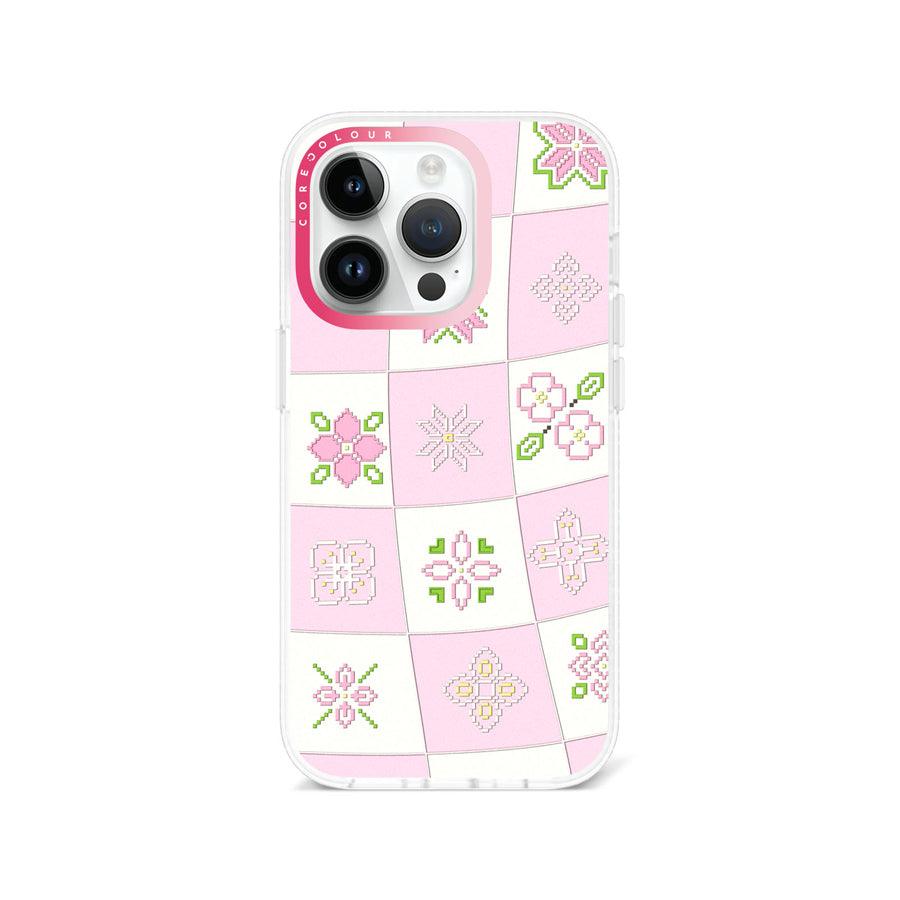 iPhone 14 Pro Cherry Blossom Checker Phone Case - CORECOLOUR AU