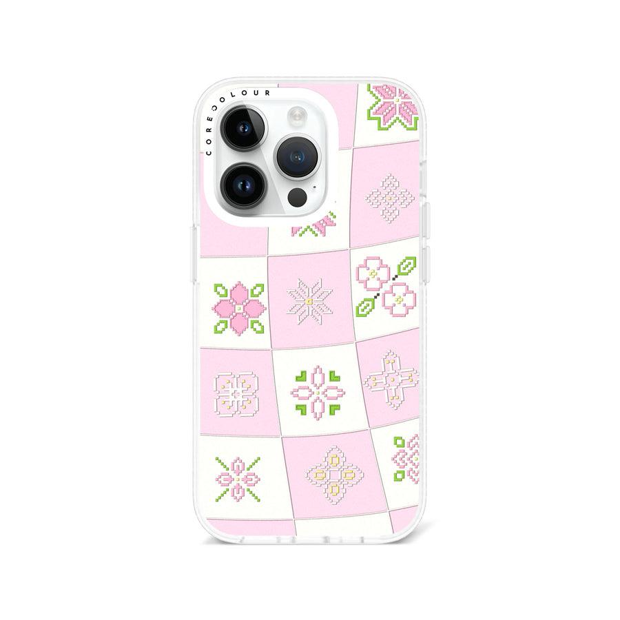 iPhone 14 Pro Cherry Blossom Checker Phone Case - CORECOLOUR AU