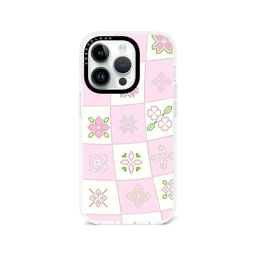 iPhone 14 Pro Cherry Blossom Checker Phone Case - CORECOLOUR AU