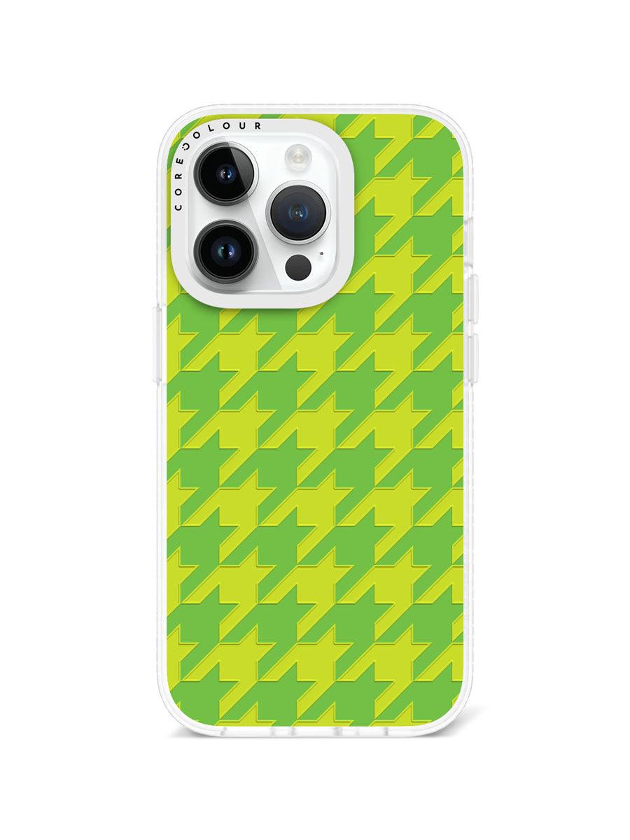 iPhone 14 Pro Green Houndstooth Phone Case - CORECOLOUR AU