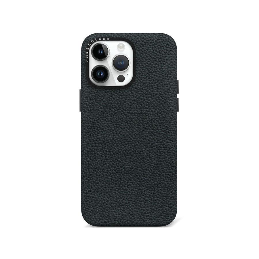 iPhone 14 Pro Max Black Genuine Leather Phone Case - CORECOLOUR AU