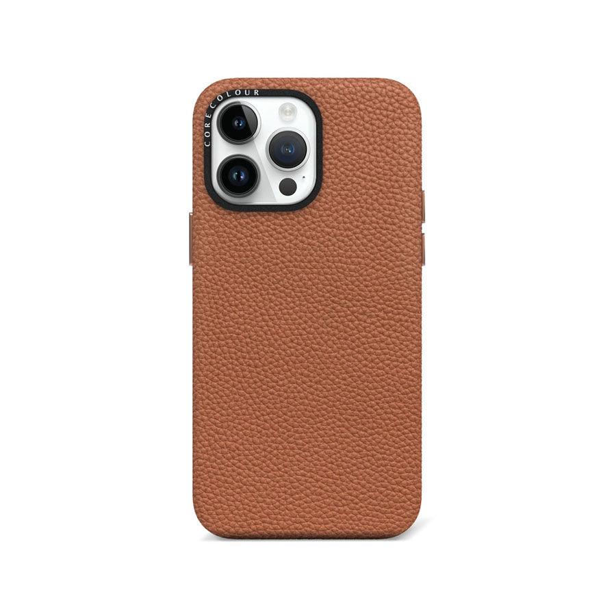 iPhone 14 Pro Max Brown Genuine Leather Phone Case - CORECOLOUR AU