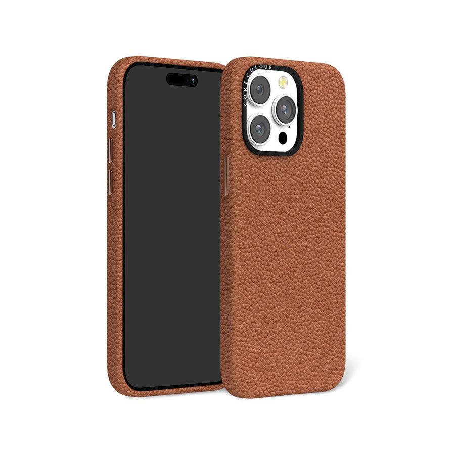 iPhone 14 Pro Max Brown Genuine Leather Phone Case - CORECOLOUR AU