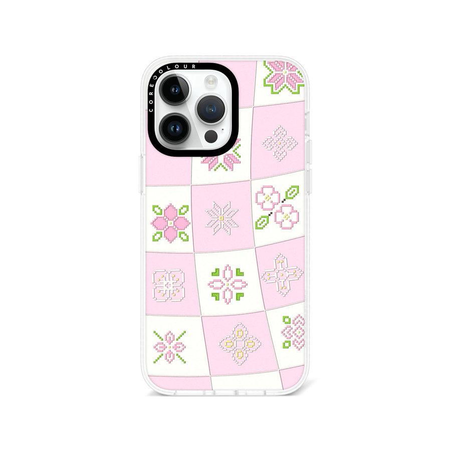 iPhone 14 Pro Max Cherry Blossom Checker Phone Case - CORECOLOUR AU