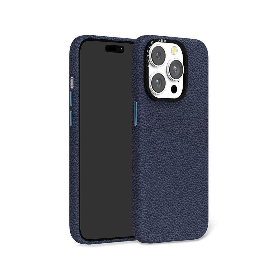 iPhone 14 Pro Max Navy Genuine Leather Phone Case - CORECOLOUR AU