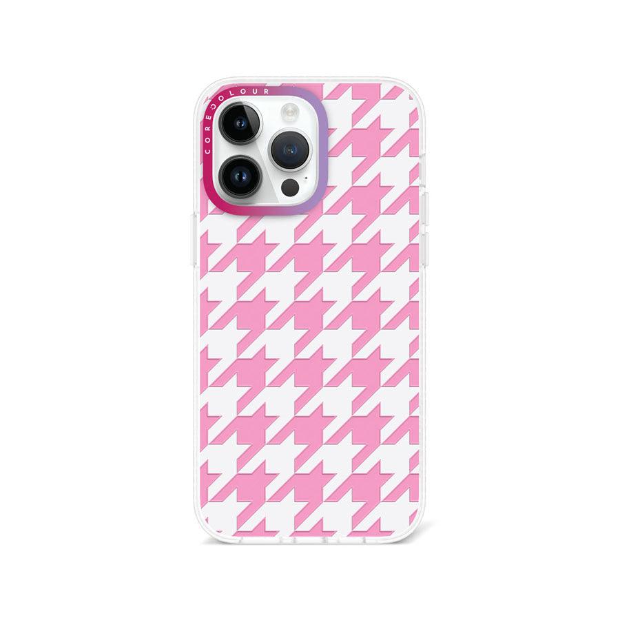 iPhone 14 Pro Max Pink Houndstooth Phone Case - CORECOLOUR AU