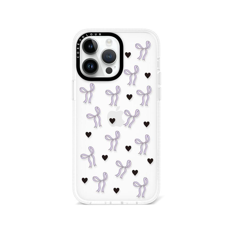 iPhone 14 Pro Max Purple Ribbon Heart Phone Case - CORECOLOUR AU