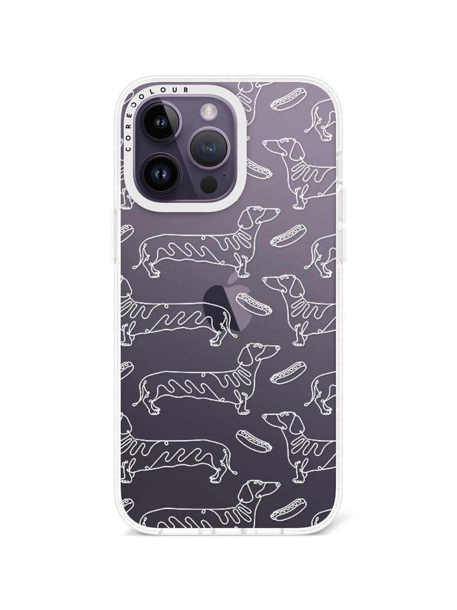 iPhone 14 Pro Max Sausage Dog Minimal Line Phone Case - CORECOLOUR AU