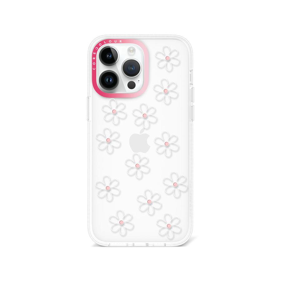 iPhone 14 Pro Max White Flower Minimal Line Phone Case - CORECOLOUR AU