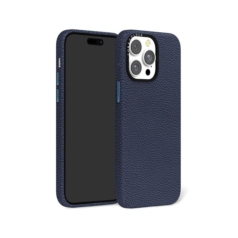 iPhone 14 Pro Navy Genuine Leather Phone Case - CORECOLOUR AU