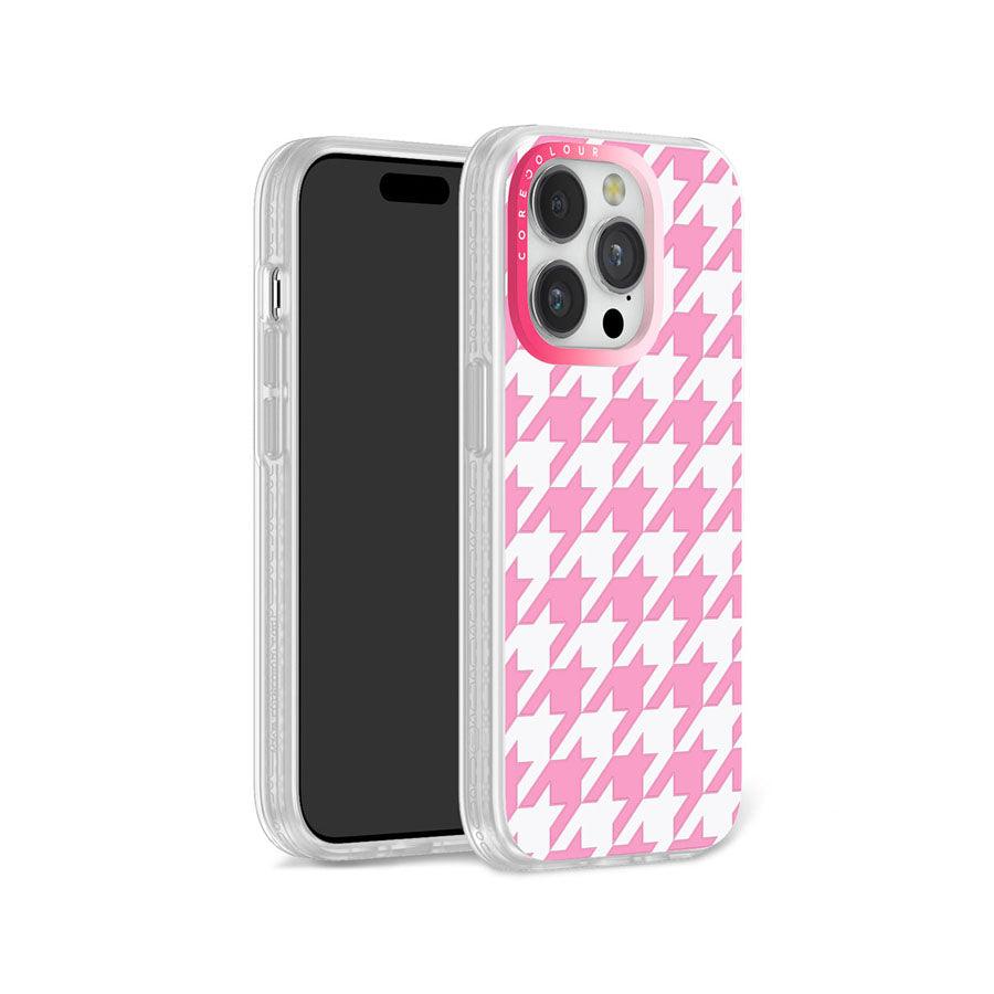 iPhone 14 Pro Pink Houndstooth Phone Case - CORECOLOUR AU